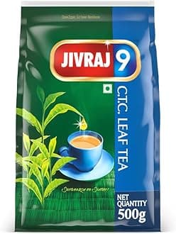 Jivraj 9 Ctc Assam Leaf Black Tea-Pack Of 500Gram, Premium Ctc Chai With Blended Loose Leaves, Strong Aromatic & Quick Brewing Tea With Supreme Taste