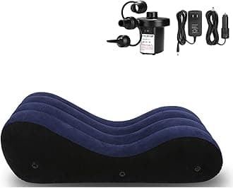 Inflatable Chair Sofa Lounge Chair with Household Air Pump, S-Shape Air Sofa Inflatable Couch, Inflatable Lounge Sofa Deck Chair Multi-Function for Indoor Livingroom Bedroom (Sofa)