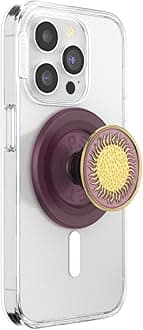 PopSockets Phone Grip for MagSafe with Kickstand, Magnetic Stand, Swappable Top, Secure Hold for iPhone MagSafe Cases, Phone & Tablet Grip - Enamel Sun FireCarbon Neutral Certified by SCS Global Services