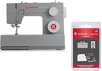 SINGER Heavy Duty Sewing Machine With Included Accessory Kit, 110 Stitch Applications 4432, Perfect For Beginners, Gray + SINGER Heavy Duty Presser Feet Kit