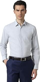 Men's Classic Solid Full Sleeve Slim Fit Shirt | Wonder Fabric | Cotton Rich | Pin Point Oxford