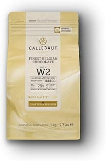 W2 Finest Belgian White Chocolate Couverture Callets 28.0% Cocoa 1kg