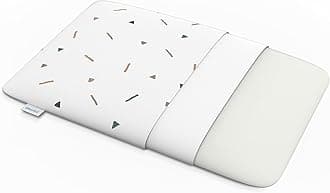 Cherilo Memory Foam Pillow for Kids Provide Extra Neck Support with Removable Pillow Cover, Fancy Triangles Pattern - White, Suitable for 1 Year & Above - 20.5" x 11.5" x 2.5"