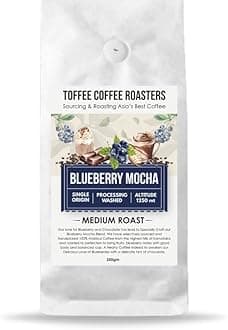 Toffee Coffee Roasters | Blueberry Mocha Coffee | Speciality Blend | 100% Arabica | Medium Roast | Notes: Fruity and Blueberry| Grind: Pour Over| Freshly Roasted | 250 g