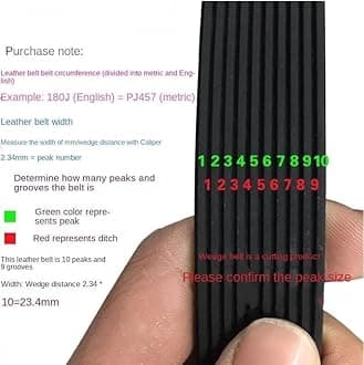 Transmission Belt 220J-PJ559 225J-PJ572 237J PJ602 Poly V-belts Ribbed For Treadmill For Fitness For Washing Machine Motor Drive Belts Drive V-Belt(225J-PJ572,1PC_8RIBS)