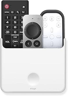 elago Universal Remote Holder Mount Compatible with Apple TV Remote and All Other Remote Controls - Adhesive Tape or Screw Mounting Options, Available Wired Charging [Large] [White]