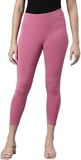 TWIN BIRDS Tailored Cut & Classic Fit Stretchable Viscose Elasthane Fabric Mid-Rise Skinny Fit High Ankle Length/Cropped Length Leggings for Women