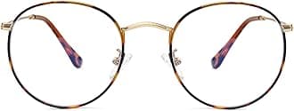 Kursan Classic Round Clear Lens Glasses for Women Men Circle Metal Frame Non-Prescription Eyeglasses