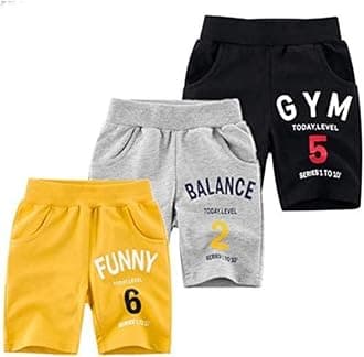 KYDA KIDS® Boys 100% Cotton Regular Fit Casual Shorts for Multicolor - Pack of 3