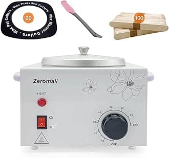 - Single Pot Wax Warmer, Professional Electric Wax Heater Machine Facial Skin SPA Equipment with Adjustable Temperature Set, 100 Wax Sticks & 20 Collars & 1 Scraper