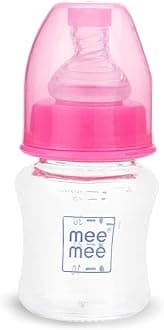 Mee Mee Premium Glass Feeding Bottle, Pink