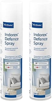 Indorex Defence Household Flea Spray | 2x 500ml Can | Protect Home from Fleas & House Dust Mites | Long-Lasting Protection for Up to 12 Months