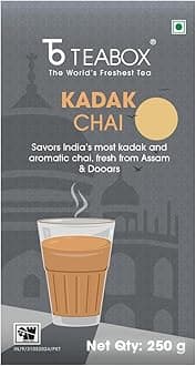 Teabox Premium Kadak Chai Vacuum Sealed Pack for Freshness | Sourced From The Estates Of Assam & Dooars | Strong and Premium Chai Black Tea 250G
