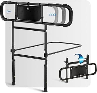 FORTEMOTUS Bed Rails for Elderly Adults Safety - Adjustable Heights& Extendable Bed Side Rail, Foldable Bed Assist Bar, Heavy Duty for Senior, Fits King, Queen, Full, Twin for 10~16'' Mattress