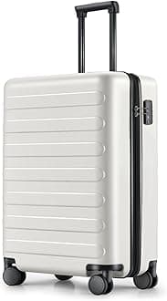 NINETYGO Carry On Luggage 22x14x9 Airline Approved, 20 Inch Luggage with Smooth Spinner Wheels, Lightweight, Hard Shell PC Suitcase Carry-On, Travel Luggage, TSA Approved (Lily White, Rhine Basic)