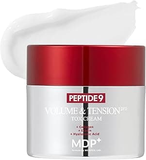 MDP+ Peptide 9 Volume & Tension Tox Cream Pro | Skin Barrier, Night Repair, 1.76oz/50g, Radiance, Hydration, Peptide Cream, Reduces Wrinkles, Heals and Repairs Skin, Ectoin