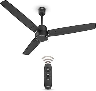 Havells FAB BLDC Ceiling Fan 1200mm (Made In India), 380 RPM, Savings Upto 65%, Reverse Rotation, 4 Modes (Boost,Sleep,Breeze,Mop), Low Wattage 30W, Low Noise, Air Flow:225 CMM, 3Y Warranty, Black