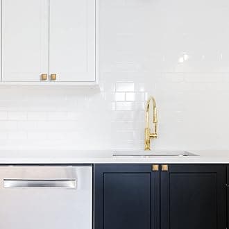 COTYKILEY 10 Pack Champagne Copper Kitchen Cabinet Knobs Brushed Brass Drawer Pulls Solid Drawer Knobs Dresser Knobs Gold Cabinet Hardware Knobs for Dresser Drawers