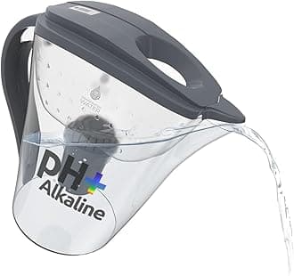 pH Restore Alkaline Water Pitcher - Long Lasting Water Filter Pitcher with Multi-Stage Filtration System - Water Jug for High pH, Pure Drinking Water - 3.5 L / 118 Oz - Grey