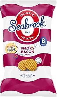 Chips Crisps Bags Collections - Deliciously light & Crispy Chips Bags (4 Packs, Smoky Bacon Crisps Limited Edition (6 x 25g))