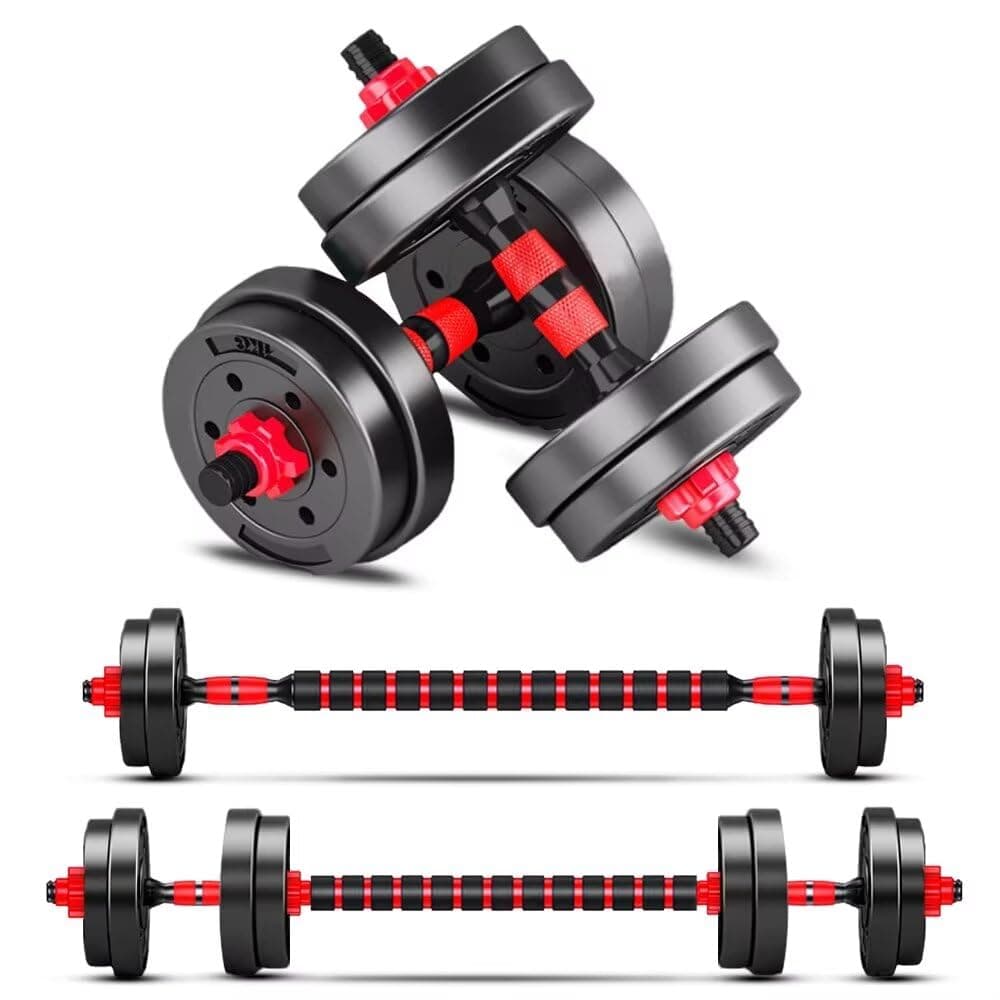 Adjustable Dumbbell Sets Barbell 2 in 1 Weight Pair Home Fitness Free Weight Equipment Anti-Slip Handle with Connector,Lifting Dumbells for Body Workout Home Gym,Delivery Within 7 Days