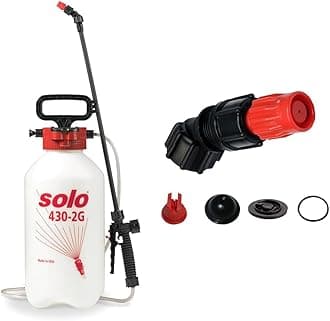Solo 430-2G 2-Gallon Farm and Garden Sprayer with Nozzle Tips for Multiple Spraying Needs & 4900654-P Sprayer Elbow Nozzle Assembly Plus Standard Nozzle Assortment,Black, White