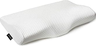 Contour Memory Foam Pillow Orthopedic Sleeping Pillows, Ergonomic Cervical Pillow for Neck Pain - for Side Sleepers, Back and Stomach Sleepers, Free Pillowcase Included (Firm & Standard Size
