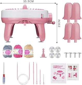 Knitting Machine, 40 Needles Smart Weaving Loom Knitting Round Loom, Knitting Board Rotating Double Knit Loom Machine, DIY Knitting Loom Machines Weaving Loom Kit for Adults