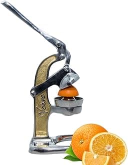 Artisan Crafted Cast Aluminum Professional Grade Manual Hand Press Juicer For Fresh Squeezed Orange, Lemon, Lime, Grapefruit and Citrus Fresh Morning Drinks, or Cooking by Verve CULTURE,Gold