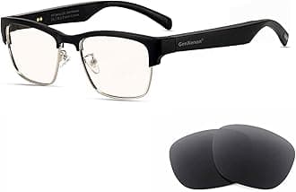 Bluetooth Audio Smart Glasses, Blue Light Glasses for Women and Men, Open Ear Sound with Mic & Speakers, Blue Light Filter & Polarized Sunglasses Lenses, Voice Assistant(Silver)