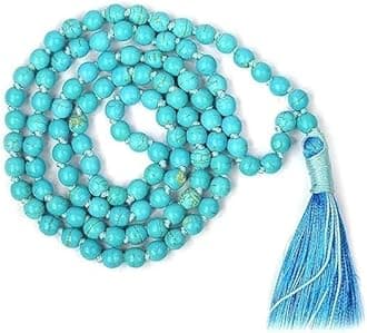 Generic108 Mala Prayer Beads Necklace Natural Stones Meditation Yoga jewelry Hand Knotted Japa Mala Beaded Long Tassel Necklace with Tree of Life Pendant for Men and Women Rosary