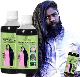 Aadivashi Hair Growth Oil Ayurvedic Herbal Kesh tel with Natural Rosemary essential & Biotin for Control Hairfall anti-dandruff Hair Oil Original (Pack of 2, 500 ml)