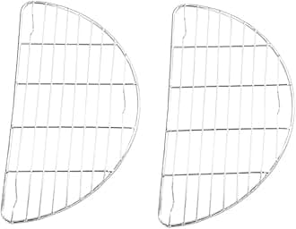 Keewah Small Cooling Rack 2 Pack - 9.1 x 6.5 inches - Chrome Plated 7.9" Half Round Silver