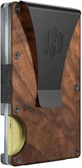 Wallet For Men - Reinvented Design Men's Wallet - Slim, Minimalistic & Seamless Card Case, Blocks RFID Scanners, Holds 12 Cards (Walnut Wood)