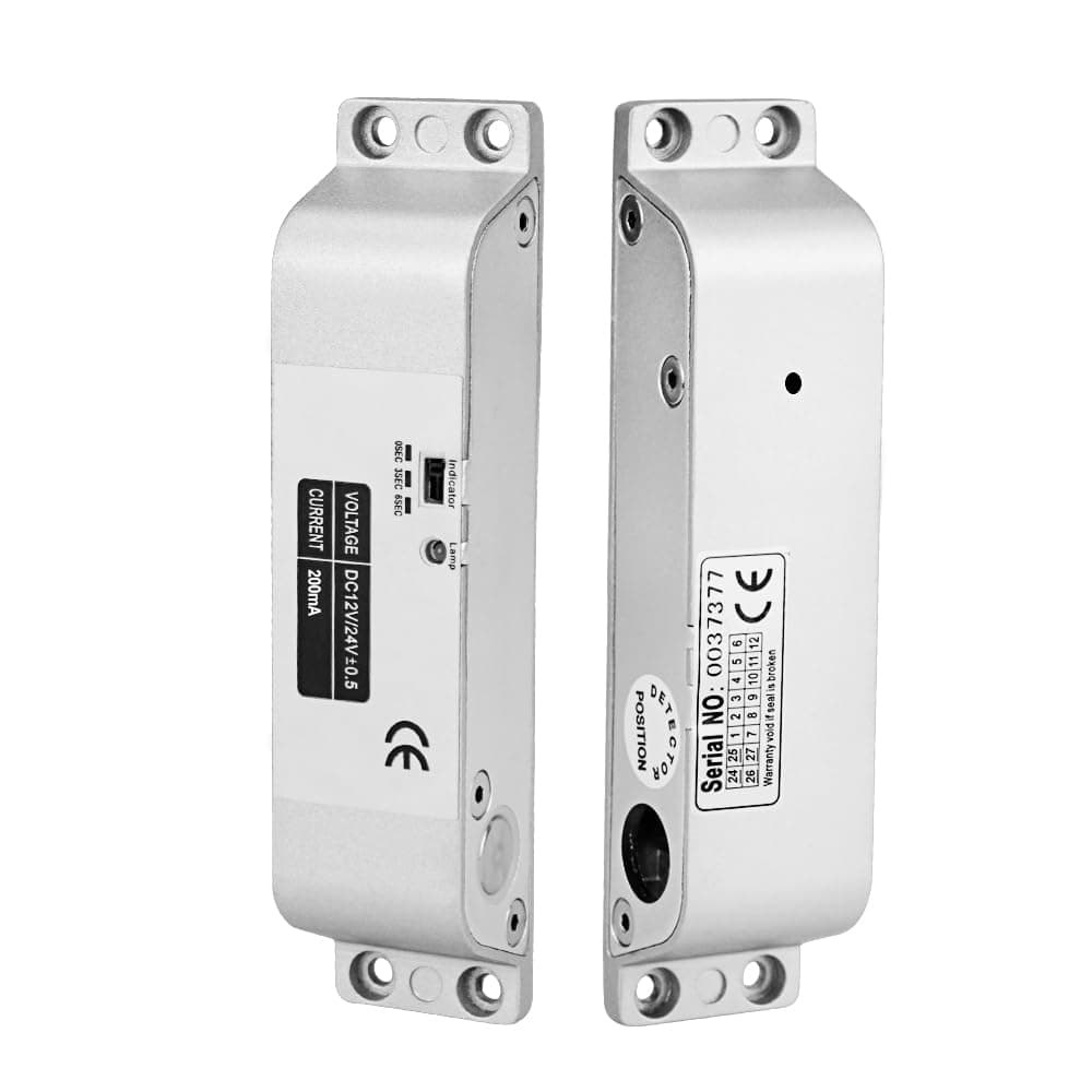 LIBO Electric Drop Bolt Lock DC 12V Fail Safe NC Mode Electronic Door Lock for Access Control Security System with Time Delay