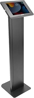 Mount-It! Anti-Theft Tablet Floor Stand Kiosk, Commercial Floor Kiosk with Universal Enclosure, Locking Tablet Stand for iPad Gen 7–11 (A16), Pro & Air, 10.2" & 10.9", Black