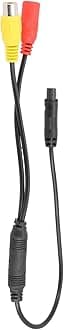 Backup Camera 4-Pin Male To CVBS RCA Female Connector Wire Harness, 720p Wide Angle Reversing Camera