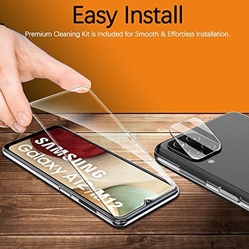 Ferilinso [6 Pack] 3 Pack Screen Protector + 3 Pack Camera Lens Protector for Samsung Galaxy A12/A12 Nacho [HD] [Tempered-Glass] [Case Friendly] [Anti-Fingerprint] [Easy Installation]