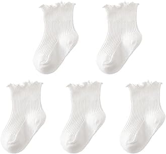 Baby Toddler Girls Ruffle Socks Newborn Infant Girl's Knee High Solid Cotton Long Socks