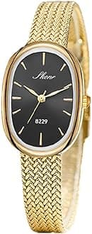 Elegant Oval Gold Watches for Women Easy Reader Watch Fashion Women Stainless Steel Exquisite Wristwatch