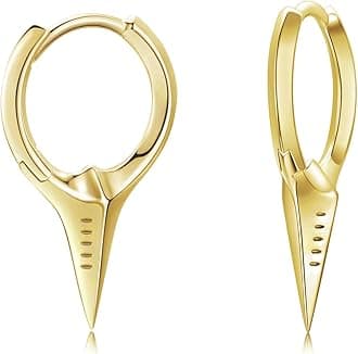 Spike Earrings 925 Sterling Silver Sword Cross Huggie Hoop Earrings Small Dagger Spike Dangle Drop Hoop Earrings Punk Jewelry Earrings for Women Men