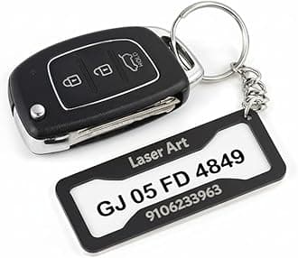 Customized Number Plate Keychain - Personalized With Your Name and Contact Number