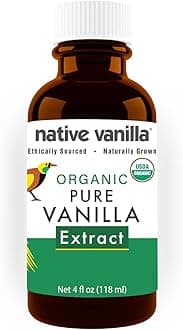 Organic Pure Vanilla Extract - 4 Fl Oz - Perfect for Cooking and Baking, and Dessert Crafting