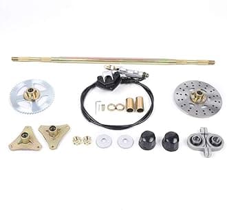 29.13'' Rear Live Axle Complete Kit, Kart Rear Conversion Complete Kit with Sprockets + Pair of Pillow Blocks + Brake Assembly for Karts Golf Carts ATVs Buggies 4x4s