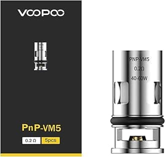 PNP Replacement Coil VM5 0.2ohm [Pack of 5] - Massive Cloud, Brilliant Performance, Mesh Atomizer Head for VINCI/VINCIR/VINCIX/DRAGS/DRAGX/NAVI pods, No Nicotine