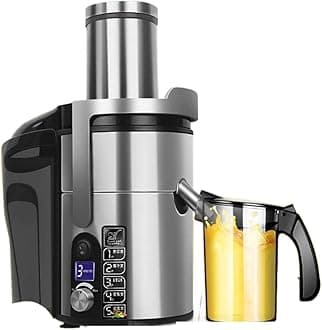 1200W Commercial Electric Juicer Powerful Large-caliber Juicer LCD Display 220V Full-automatic Fresh Fruit Large Original Juicer (Color : C, Size : KR_220V) (C E_220V)