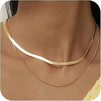Freekiss Women's Layered Necklace Set - 3 Piece Dainty Gold Jewelry for Everyday Stacking | 14K Gold Plated Snake Chain, Rope Chain, Cuban Chain | Adjustable Length 14-18.5 Inch | Gift Ready, 14"+2