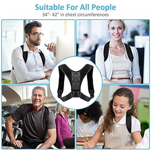 Posture Corrector for Women Men Comfortable Back Posture Corrector Effective Neck Pain Relief (Adjustable Back Corrector Posture Brace Belt) Back Corrector Training Back Muscles (Black) (A113) …