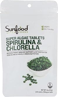 Sunfood Spirulina & Chlorella Super Algae 57 g 228 Tablets