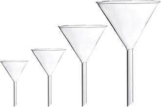 Glass Funnel Set, 4 Pcs Lab Borosilicate Glass Funnels, 100mm (170mm Length), 75mm (130mm), 50mm (90mm) & 40mm (70mm) Diameter